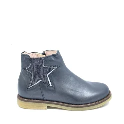 Acebos Gray Leather Star Bootie Discount