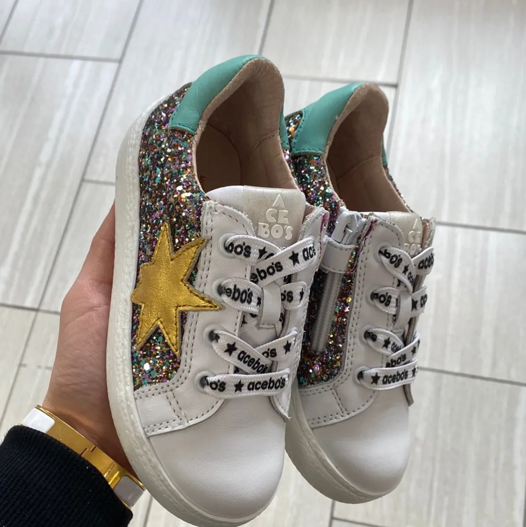 Acebos Multi Glitter Star Zipper Sneaker Best