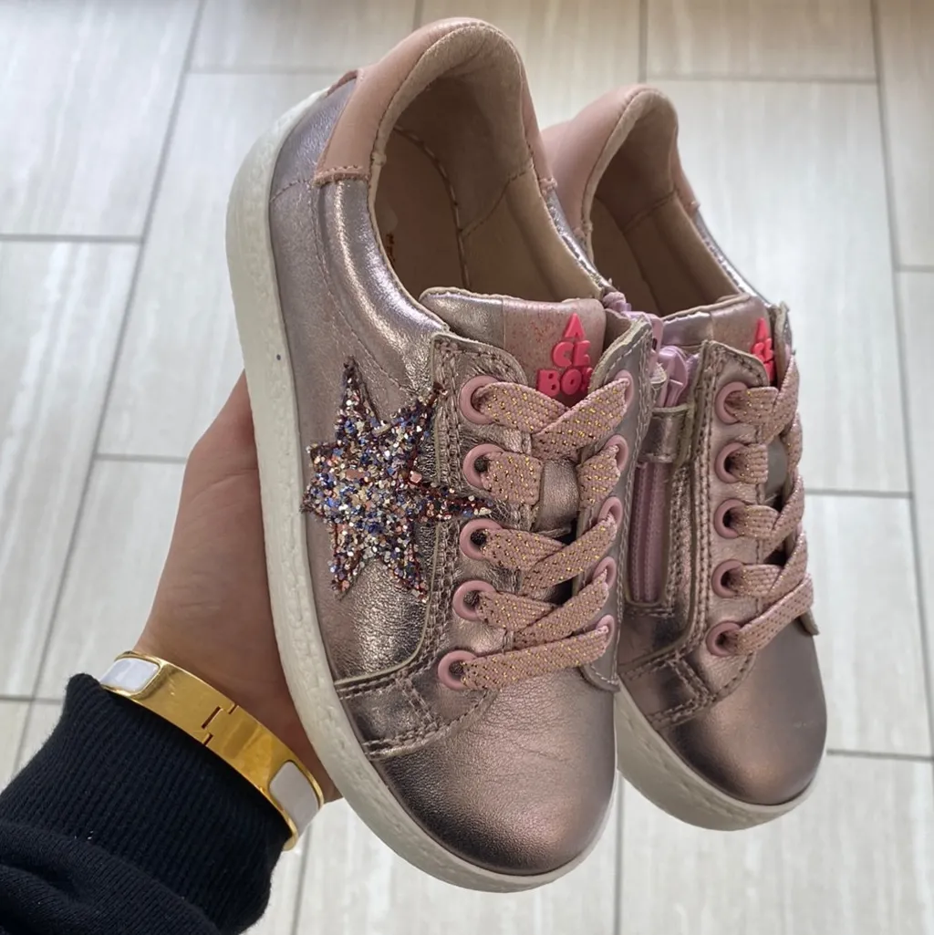 Acebos Pink Glitter Star Zipper Sneaker Hot