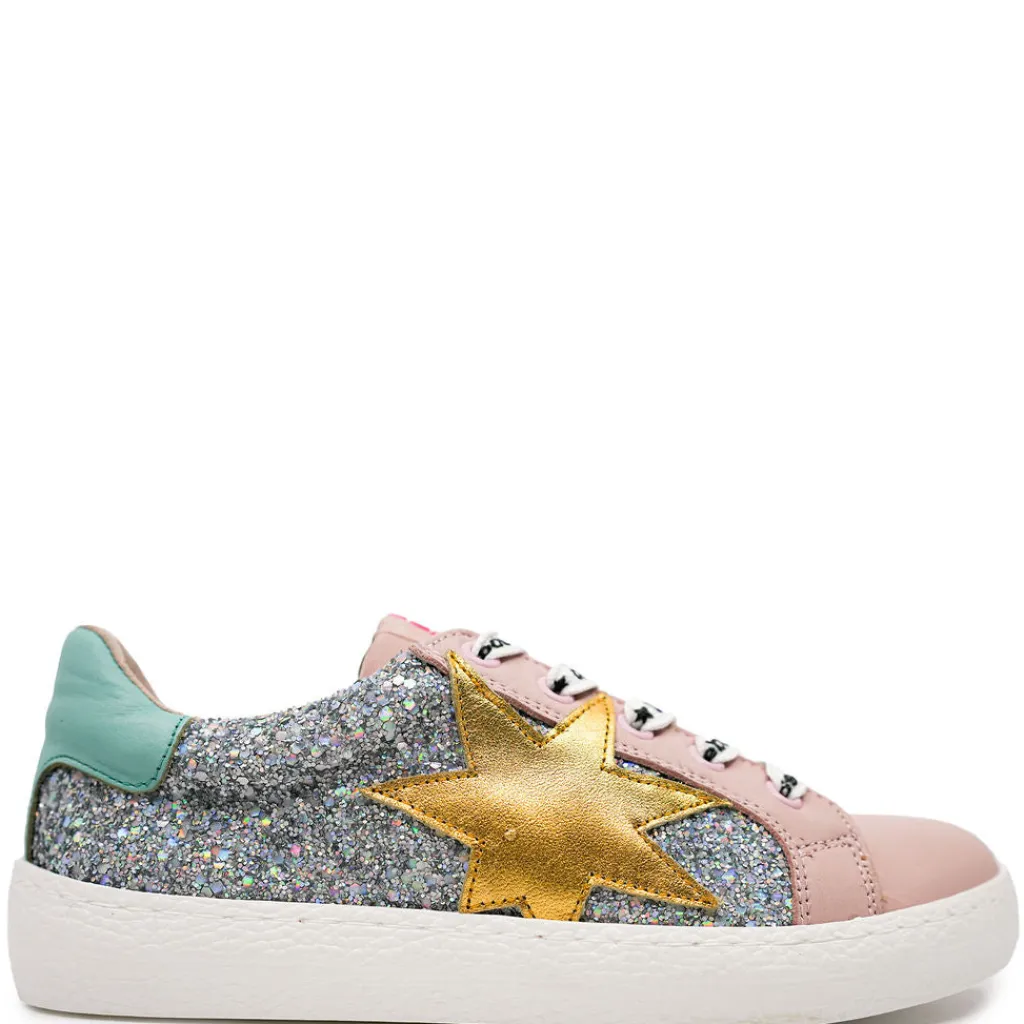 Acebos Rose Jade Glitter Star Zipper Sneaker Sale