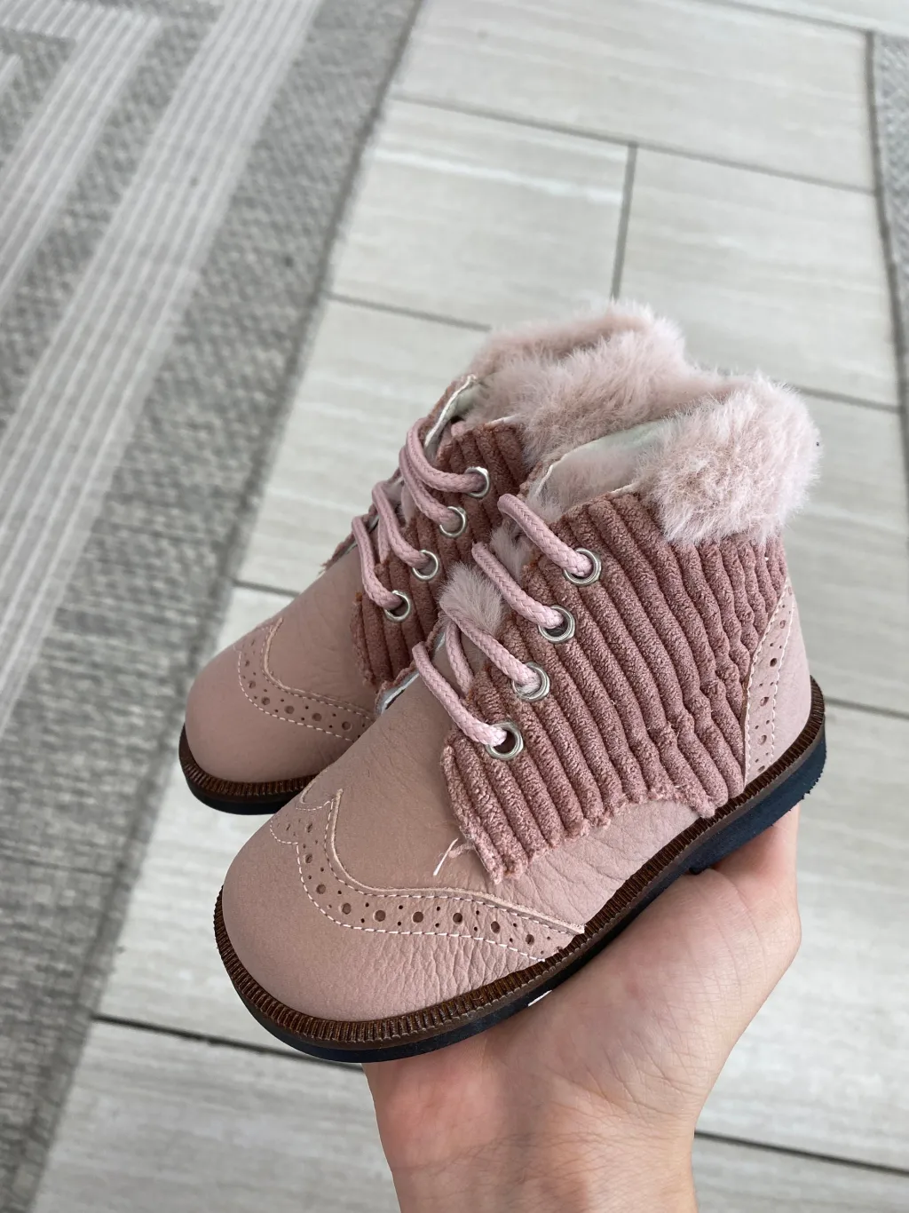 Andanines Rose Fur Baby Bootie Clearance