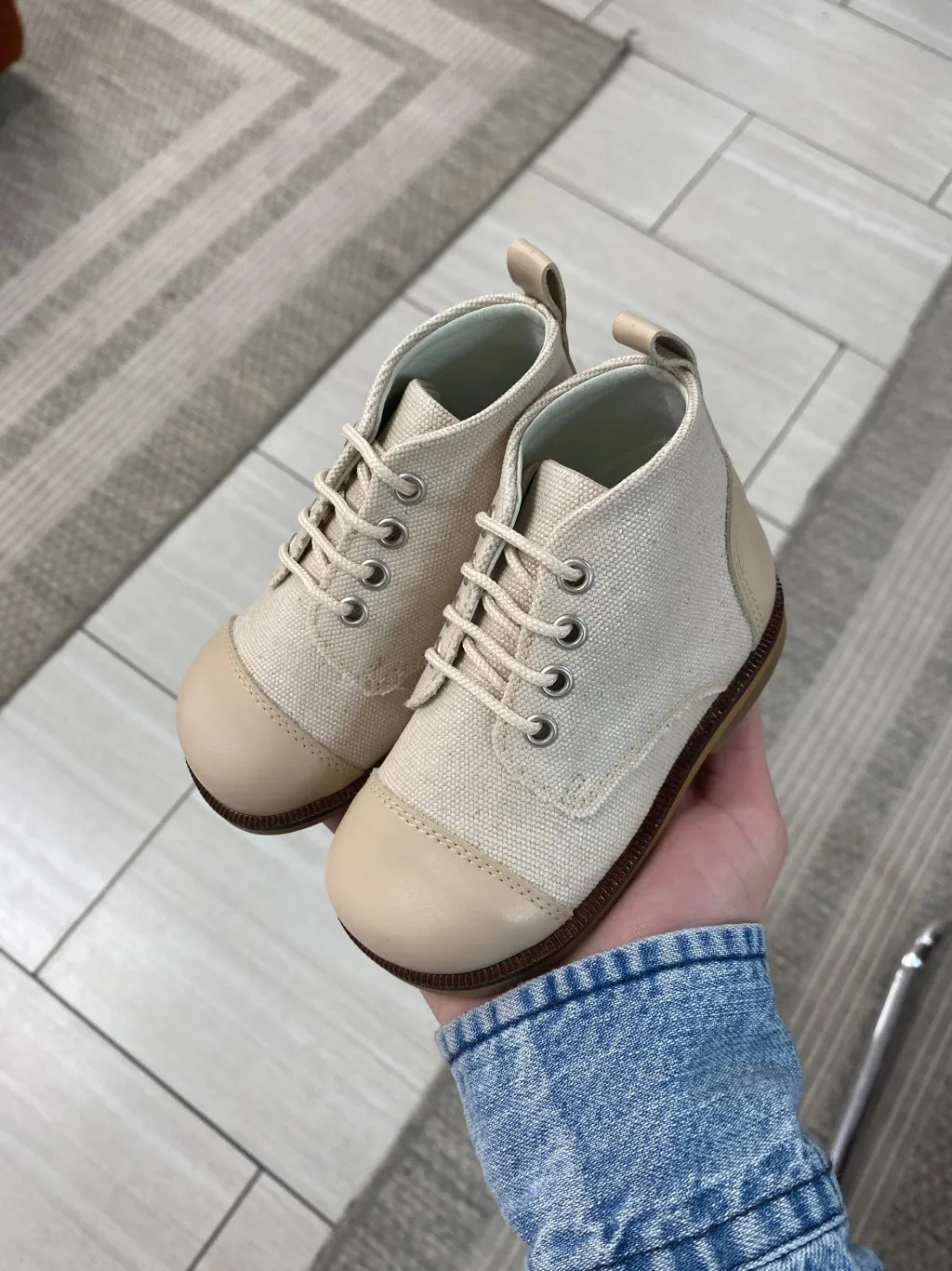 Andanines Taupe Captoe Baby Bootie Sale