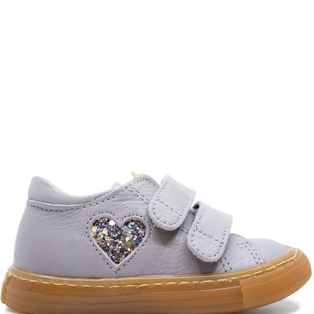 Angulus Lilac Heart Velcro Baby Sneaker Online