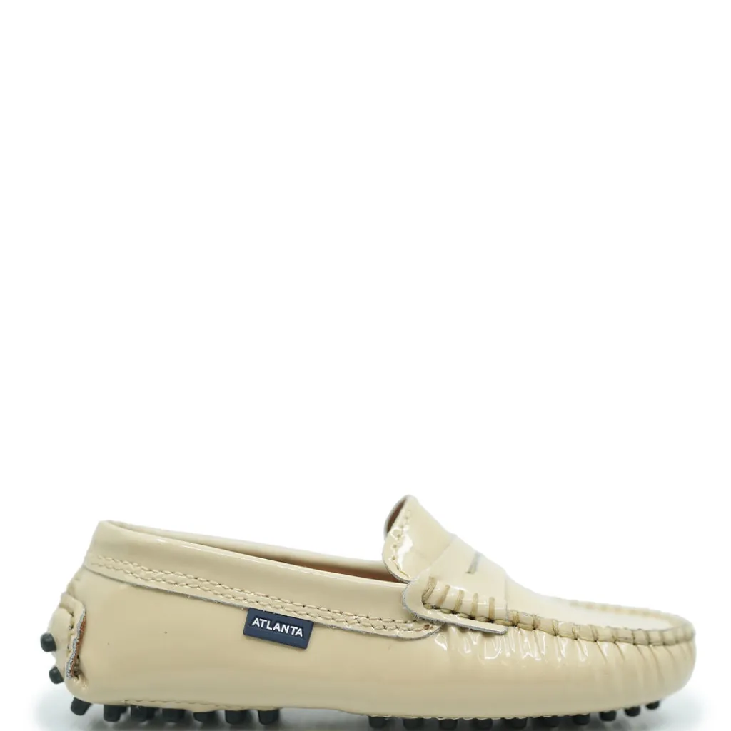 Atlanta Mocassin Beige Patent Driving Loafer Outlet