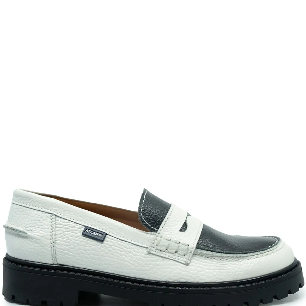 Atlanta Mocassin Black and White Chunky Loafer Hot