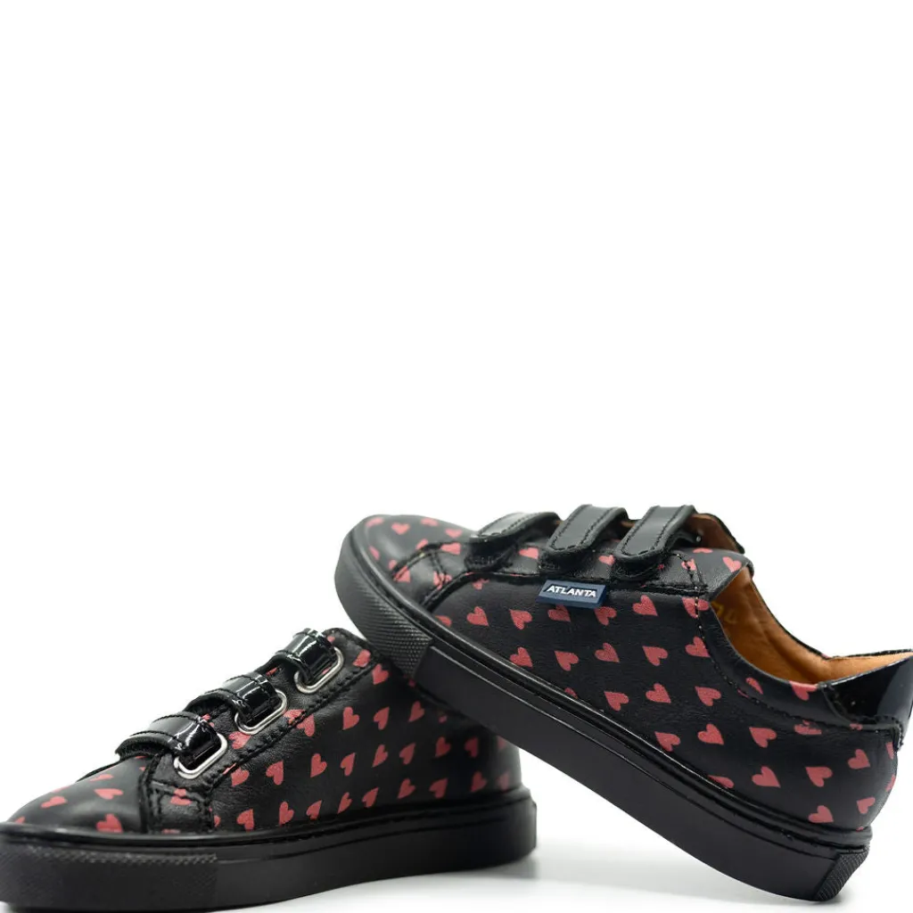 Atlanta Mocassin Black and Red Heart Sneaker Sale