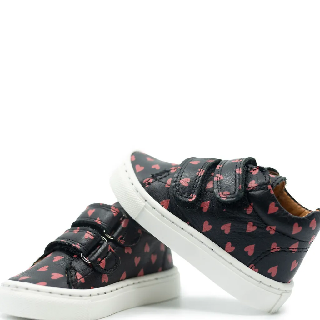 Atlanta Mocassin Black and Red Hearts Baby Sneaker Best