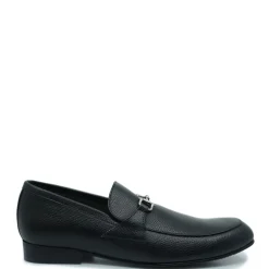 Atlanta Mocassin Black Grain Buckle Dress Shoe Fashion