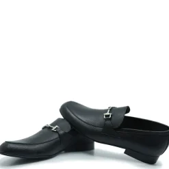 Atlanta Mocassin Black Grain Buckle Dress Shoe Fashion