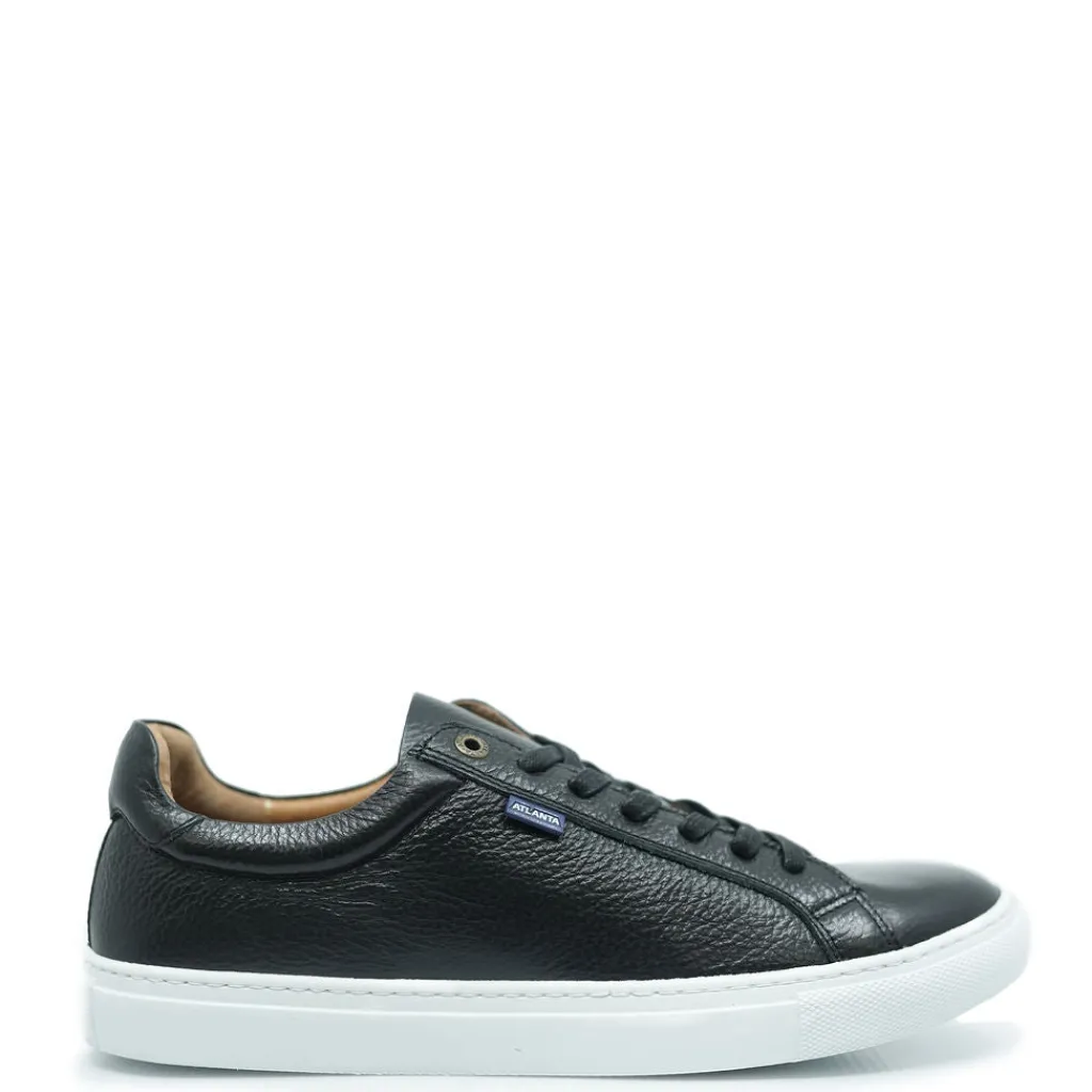 Atlanta Mocassin Black Pebbled Dress Sneaker Discount