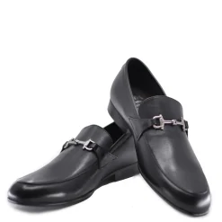 Atlanta Mocassin Black Slip-On Buckle Dress Shoe New
