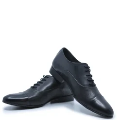 Atlanta Mocassin Black Textured Contrast Lace Up Online