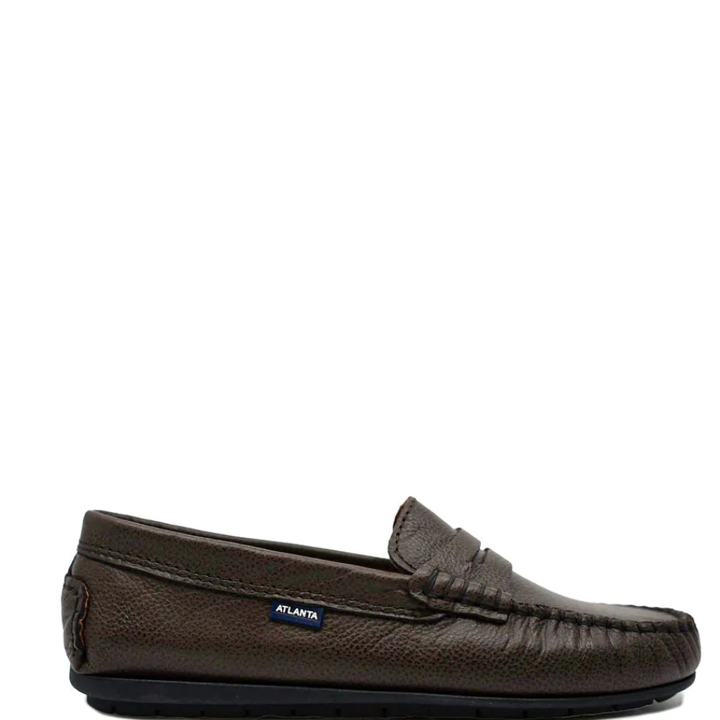 Atlanta Mocassin Brown Pebbled Penny Loafer Fashion