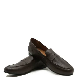 Atlanta Mocassin Brown Pebbled Penny Dress Shoe New