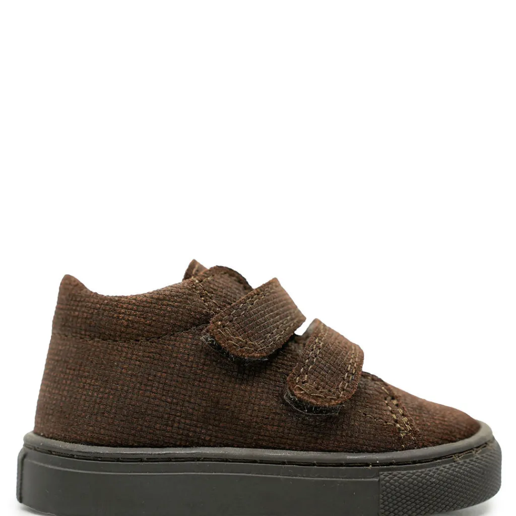 Atlanta Mocassin Brown Twill Baby Sneaker Hot