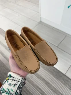 Atlanta Mocassin Camel Textured Loafer Discount