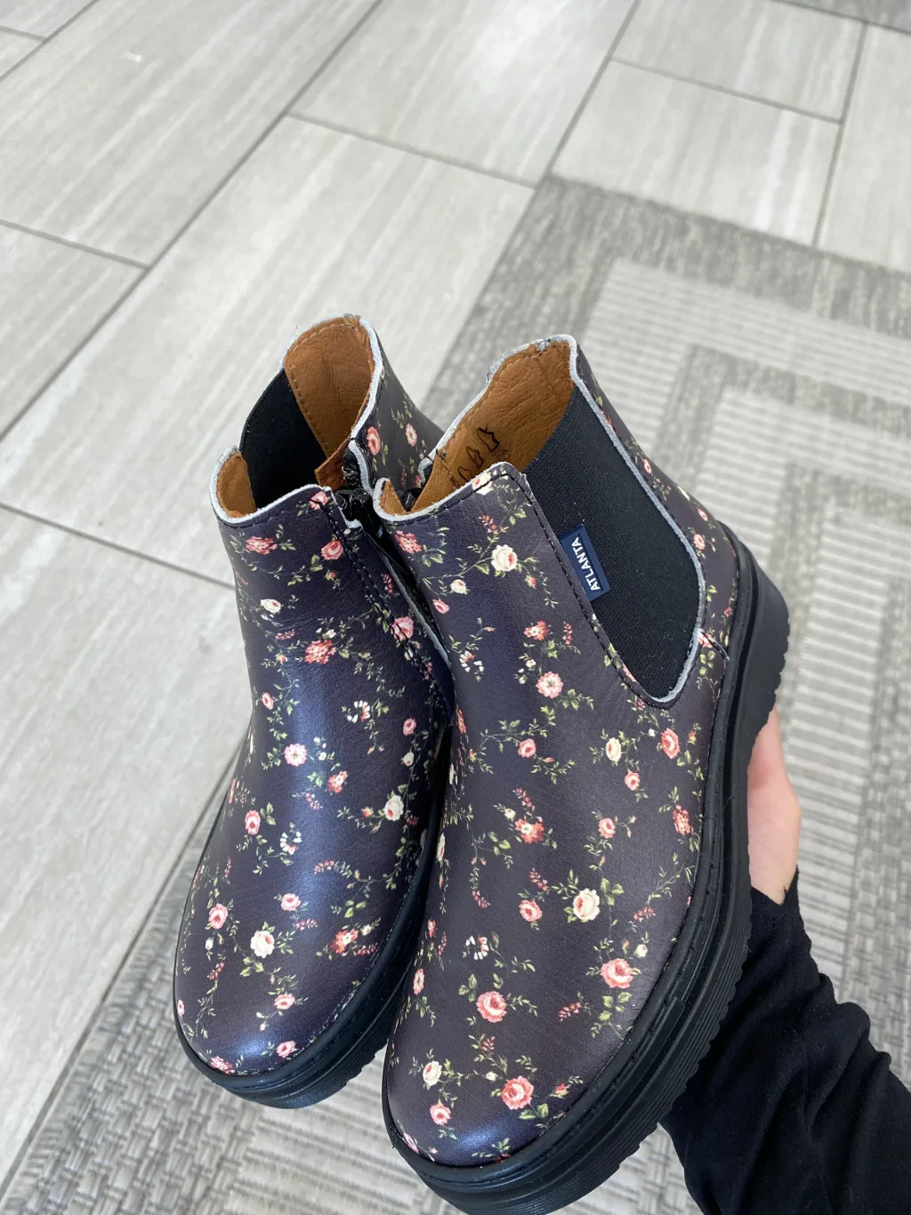 Atlanta Mocassin Floral Print Bootie New