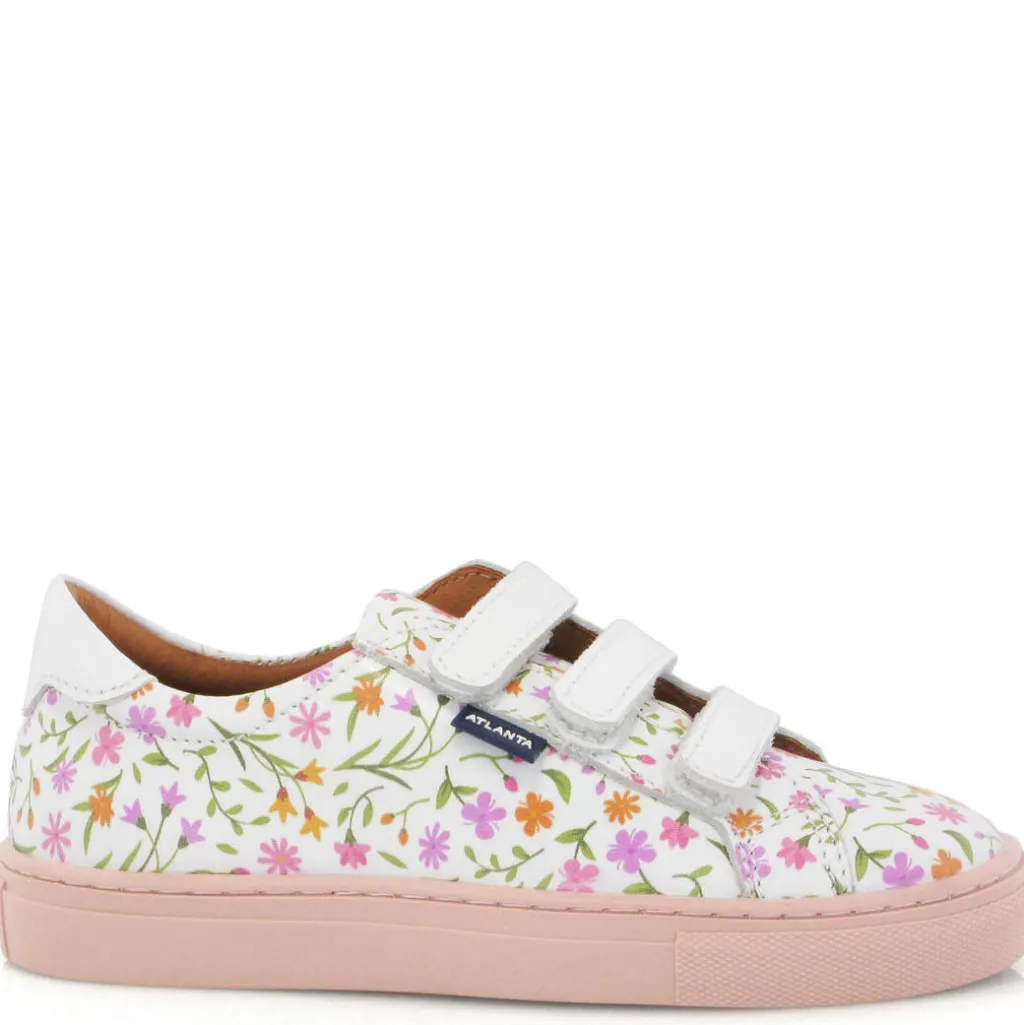 Atlanta Mocassin Floral Pink Velcro Sneaker Online