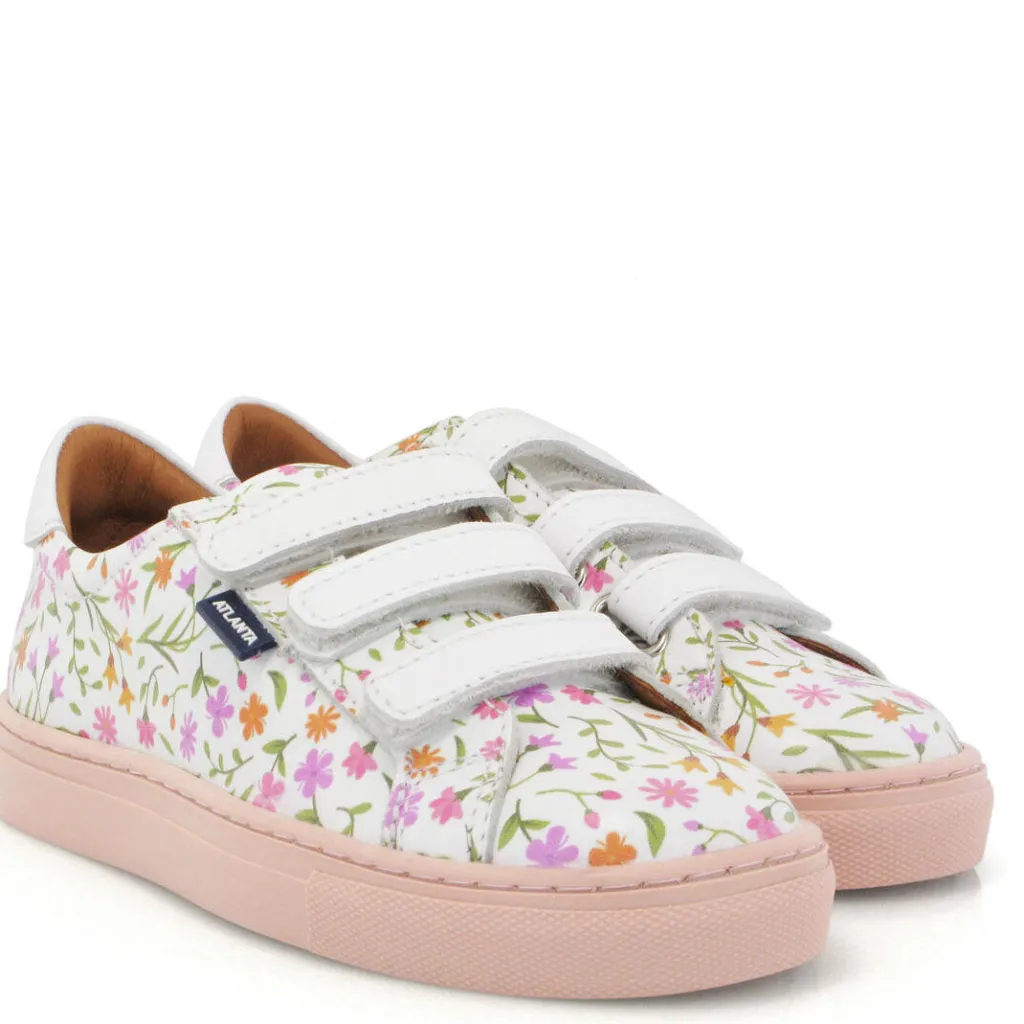 Atlanta Mocassin Floral Pink Velcro Sneaker Online