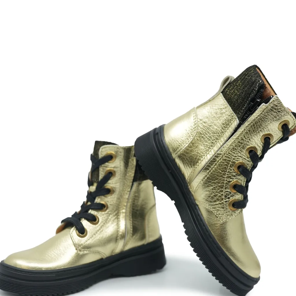 Atlanta Mocassin Gold Metallic Cuff Boot Sale
