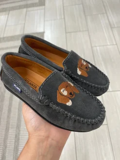 Atlanta Mocassin Gray Suede Dog Loafer Outlet