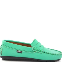 Atlanta Mocassin Green Leather Penny Loafer Outlet