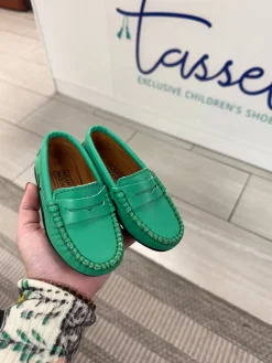 Atlanta Mocassin Green Leather Penny Loafer Outlet