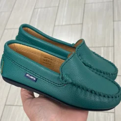 Atlanta Mocassin Green Pebbled Loafer Sale