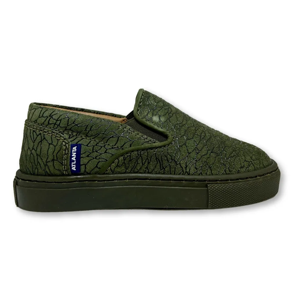 Atlanta Mocassin Hunter Green Textured Slip-on Sneaker Outlet