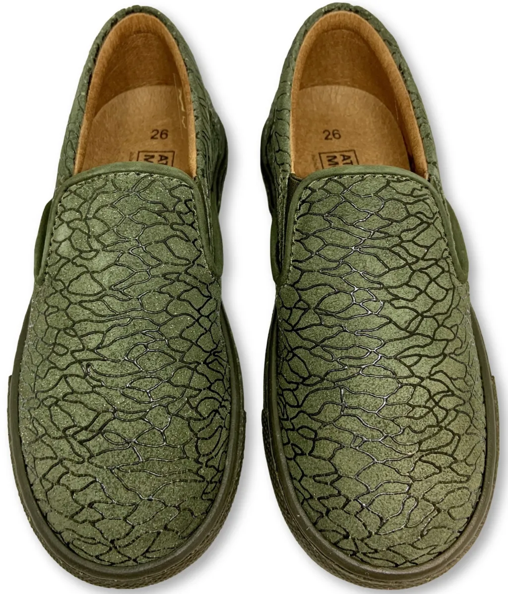 Atlanta Mocassin Hunter Green Textured Slip-on Sneaker Outlet