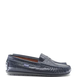 Atlanta Mocassin Navy Croc Penny Loafer Outlet