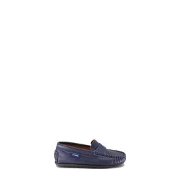 Atlanta Mocassin Navy Textured Leather Penny Loafer New