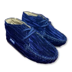 Atlanta Mocassin Navy Velvet Lined Bootie Outlet
