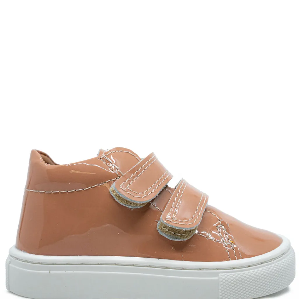 Atlanta Mocassin Peach Patent Velcro Baby Sneaker Online