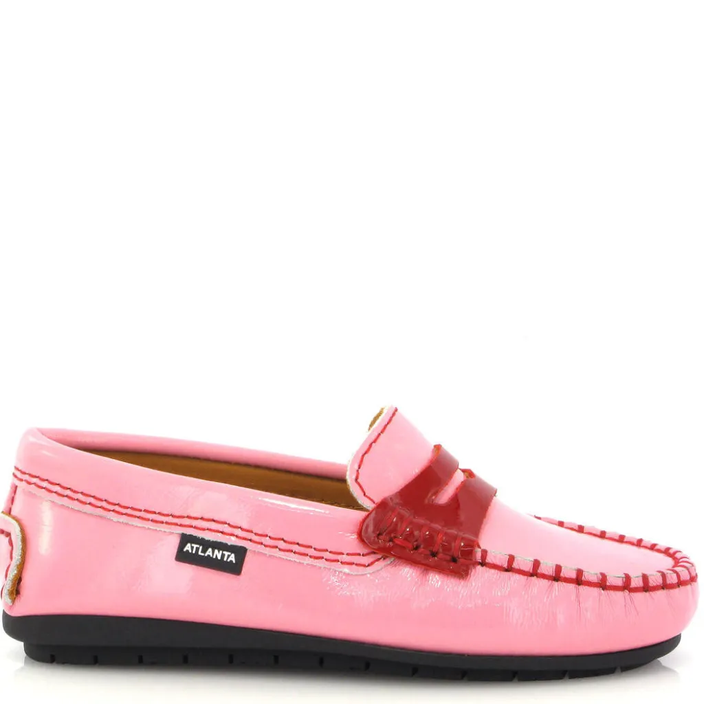 Atlanta Mocassin Pink And Red Penny Loafer Outlet