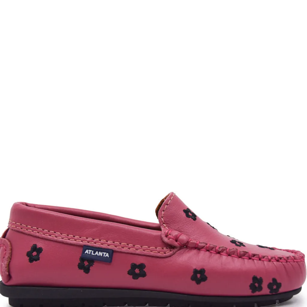 Atlanta Mocassin Raspberry Flower Loafer New