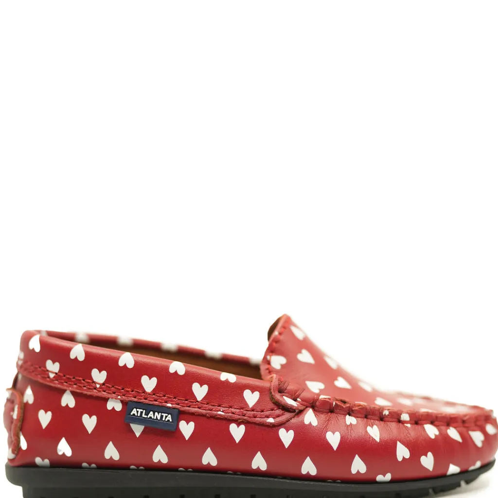 Atlanta Mocassin Red and Hearts Loafer Clearance