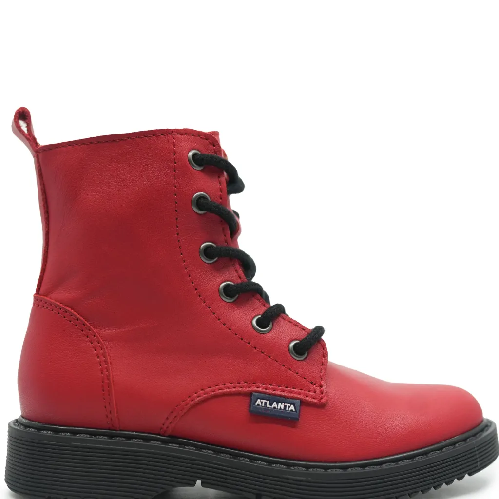 Atlanta Mocassin Red Leather Bootie Clearance