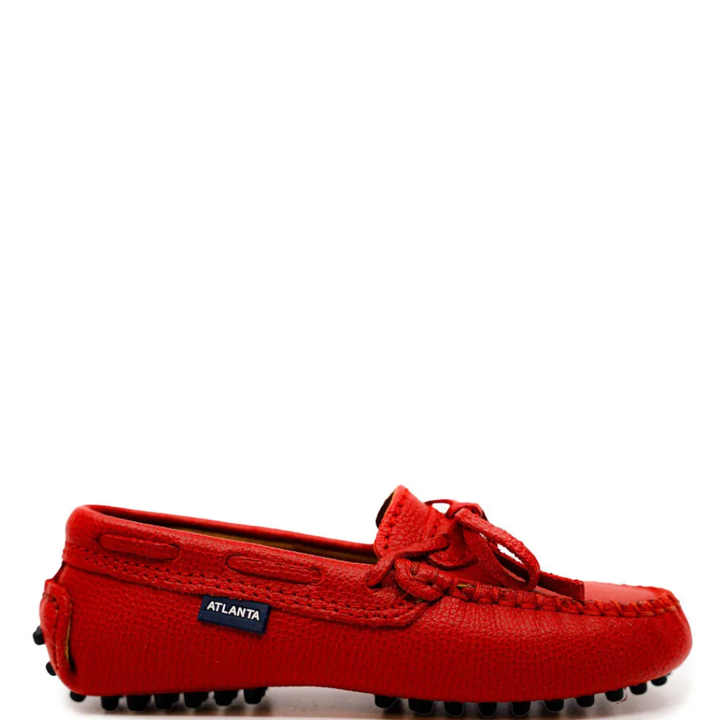 Atlanta Mocassin Red Pebbled Boat Loafer Outlet