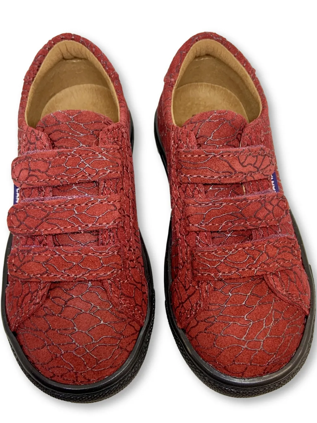 Atlanta Mocassin Red Textured Velcro Sneaker Clearance