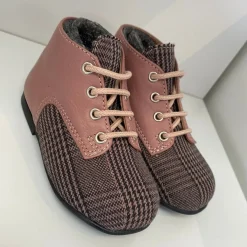 Atlanta Mocassin Rose Plaid Baby Bootie Clearance