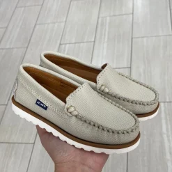 Atlanta Mocassin Sand Pebbled Boat Shoe New