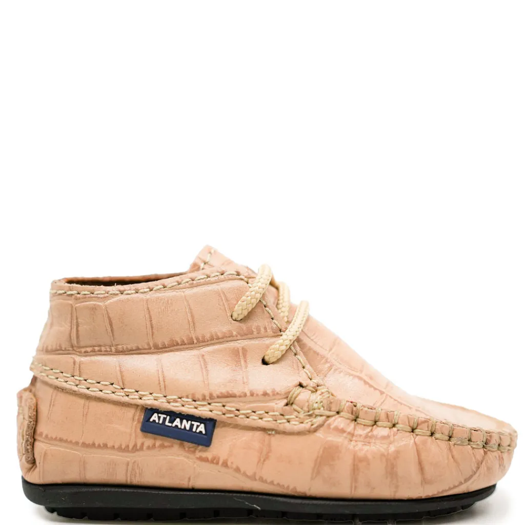 Atlanta Mocassin Tan Croc Baby Bootie Discount