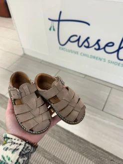Atlanta Mocassin Taupe Textured Fisherman Baby Sandal Best