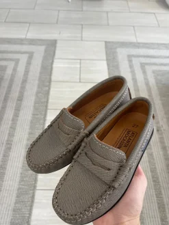 Atlanta Mocassin Taupe Textured Penny Loafer Best