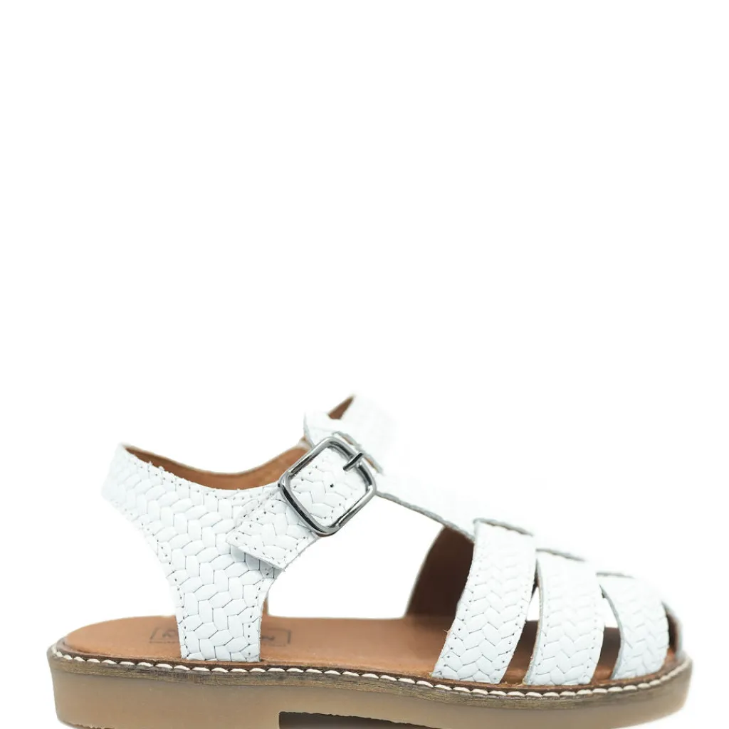 Atlanta Mocassin White Braided Gladiator Sandal Outlet