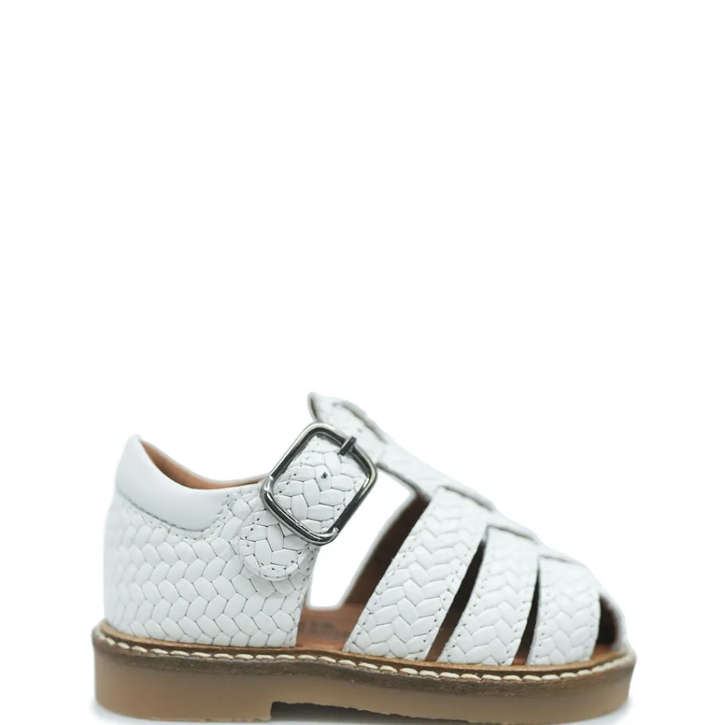 Atlanta Mocassin White Braided Gladiator Baby Sandal Outlet