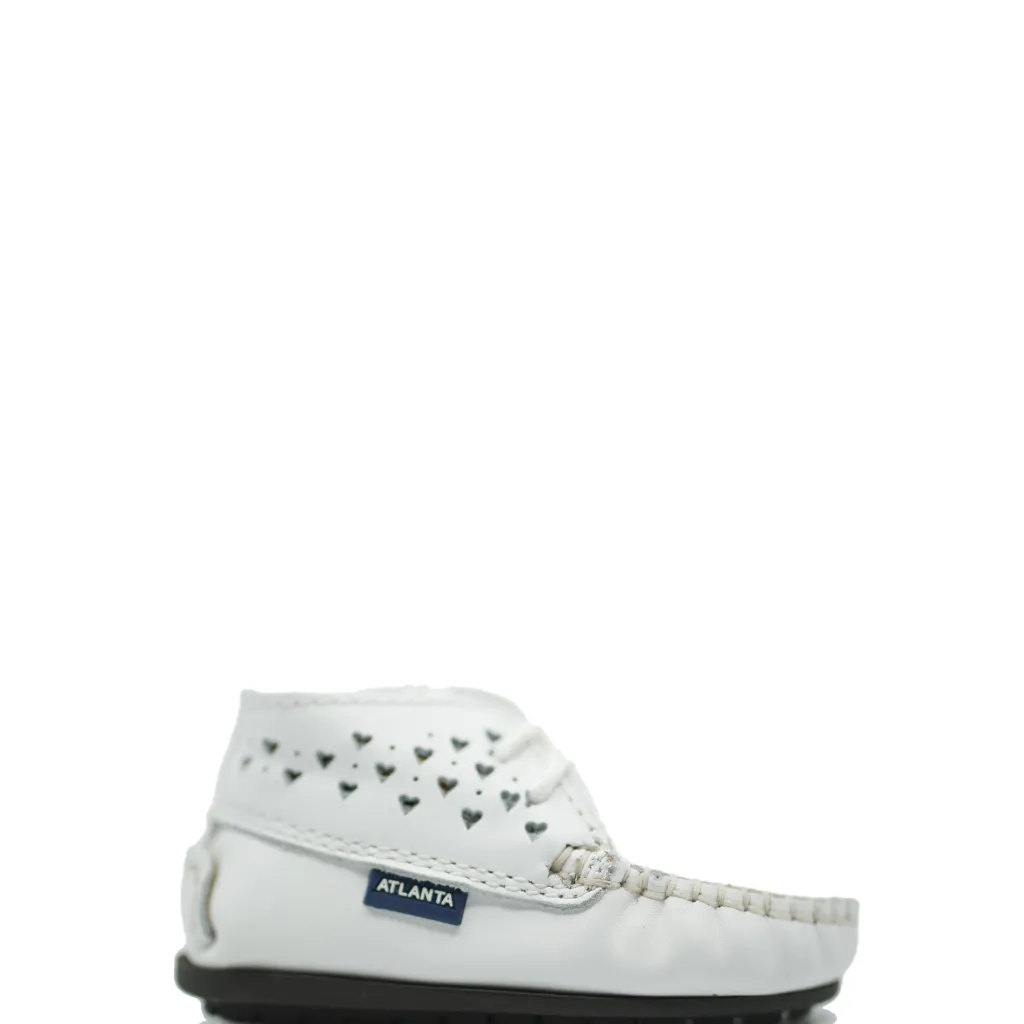 Tassel Children Shoes Atlanta Mocassin White Heart Baby Bootie New