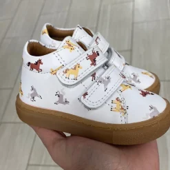 Atlanta Mocassin White Horse Print Baby Sneaker Clearance
