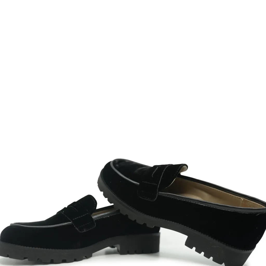 Beberlis Black Velvet Chunky Loafer New